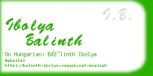 ibolya balinth business card